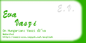 eva vaszi business card